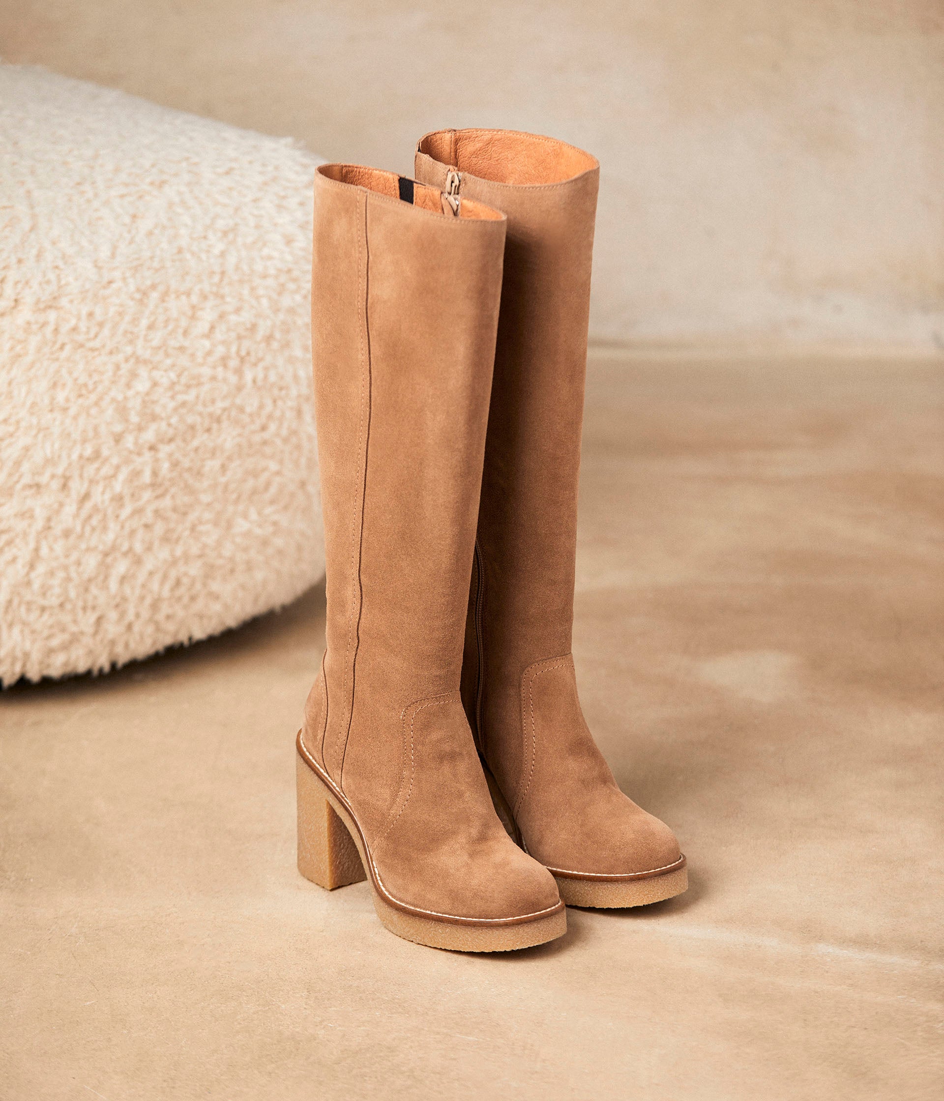 Bottes cuir velours Asha