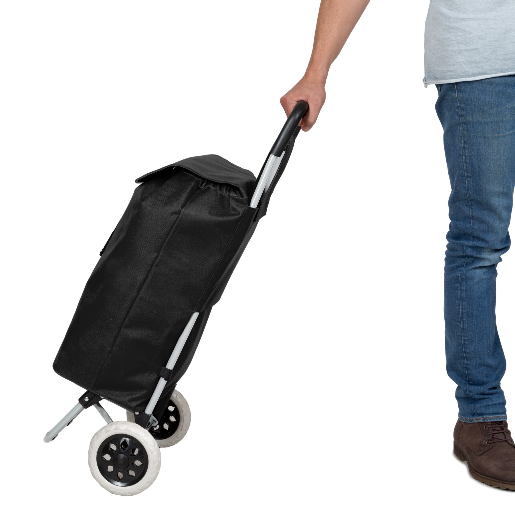 tectake® Einkaufstrolley, klappbar, mit Gummizug, 35 l