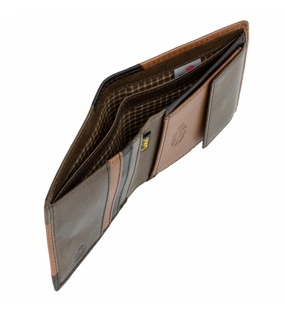Carteira Lois em couro com porta-objetos interno e proteção RFID LOIS 203206 marrom