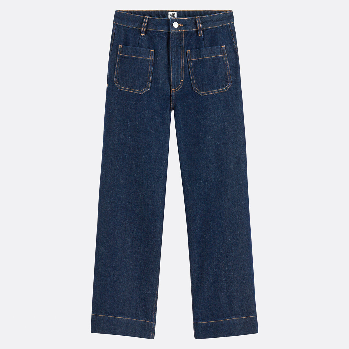 COLEÇÃO LA REDOUTE<br>Calça jeans larga, cintura alta, modelagem cropped