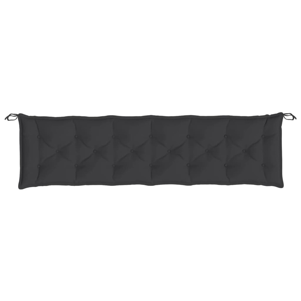 Coussins de banc de jardin 2 pcs noir 200x50x7 cm tissu oxford