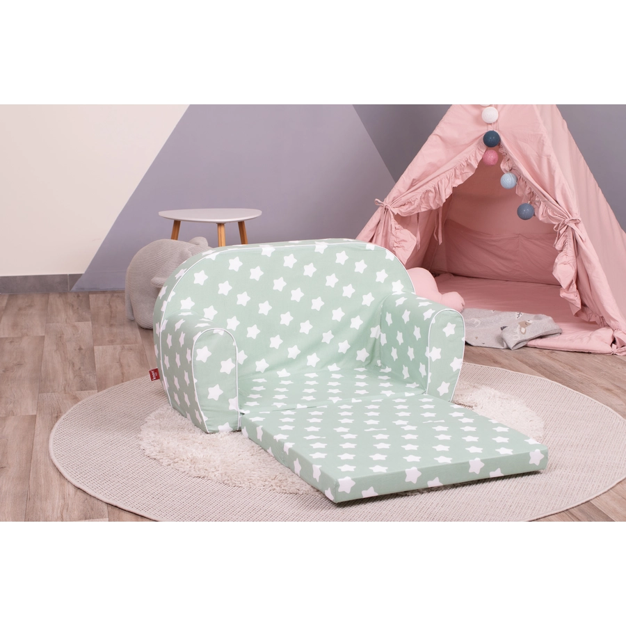 knorr toys® Kindersofa Green white stars grün