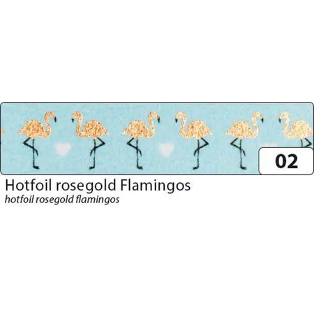 Folia Washi Tape, Hotfoil rosegold Flamingos, ca. 5 m x 15 mm