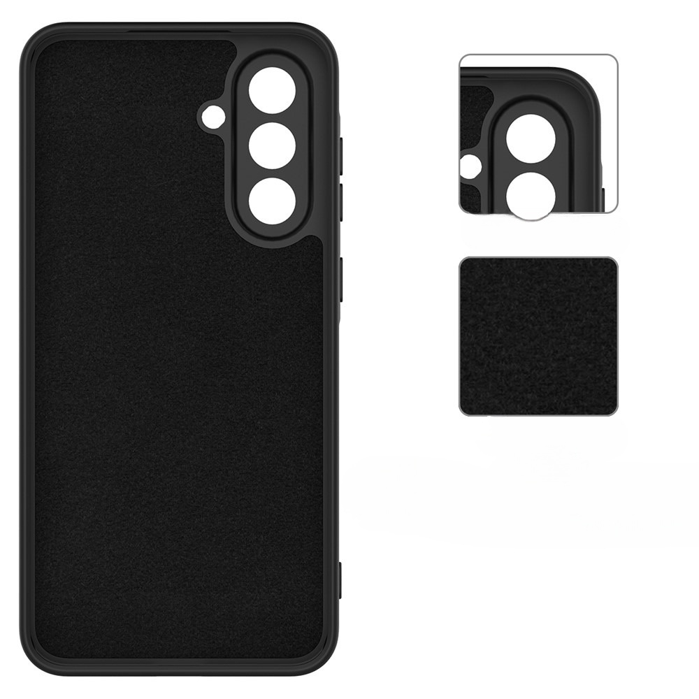 Samsung Galaxy A17 Silikon Case Hülle mit Kameraschutz   Handschlaufe - Schwarz