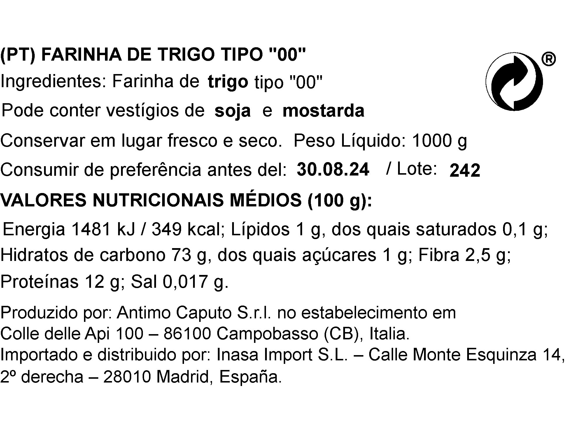 FARINHA TIPO 00 CAPUTO 1KG