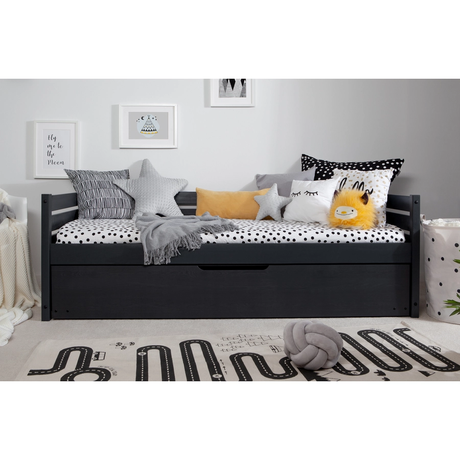 TICAA Sofabett Naomi inkl. Ausziehbett, 90x200 Grau
