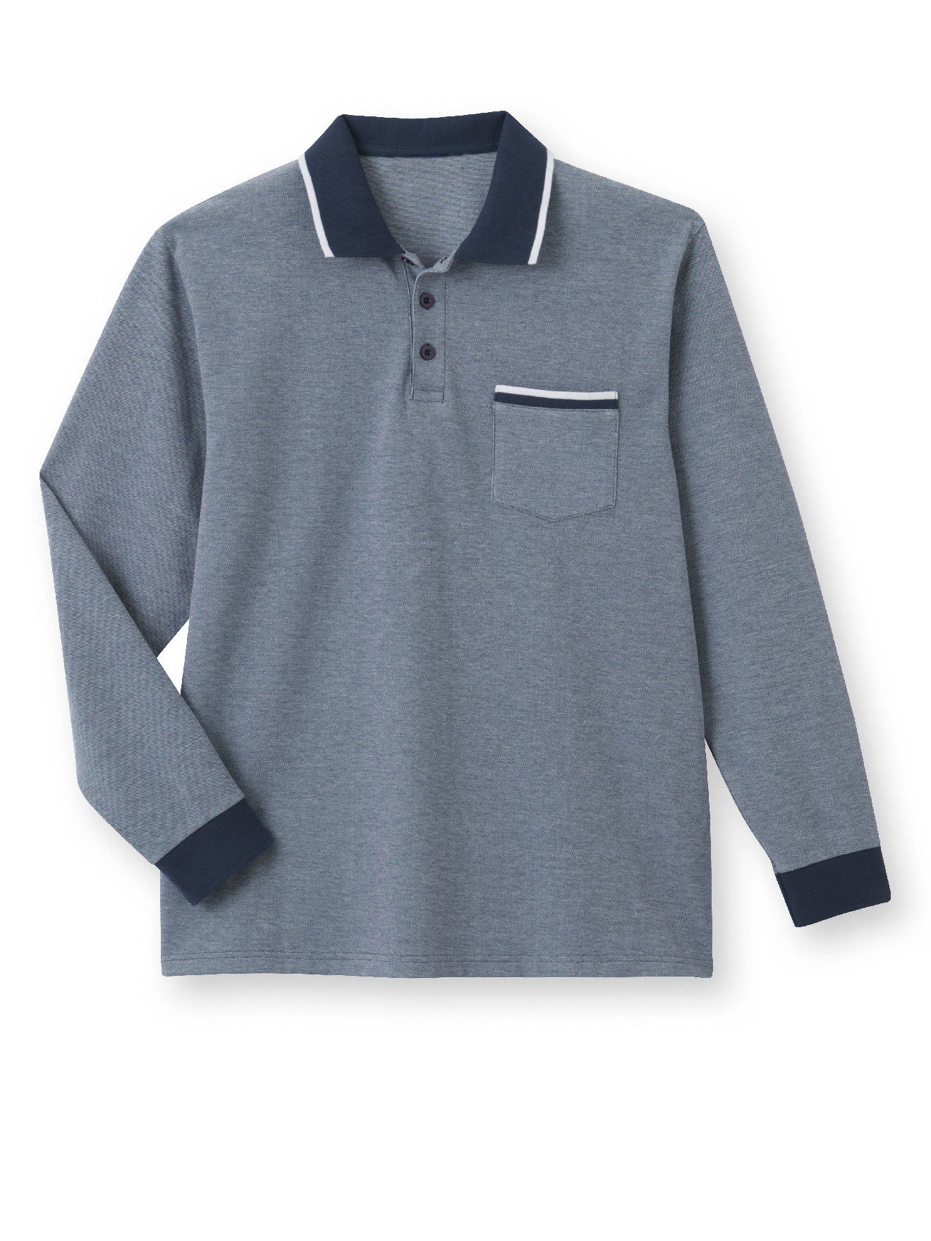 Polo manches longues pur coton