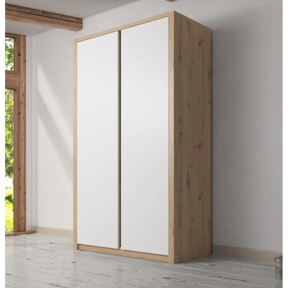Meubella - Kledingkast Melody - Wit - Eiken - 90 cm