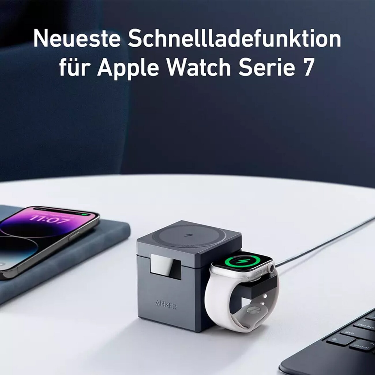 Anker 3-in-1 Cube MagSafe schwarz Smartphone Zubehör