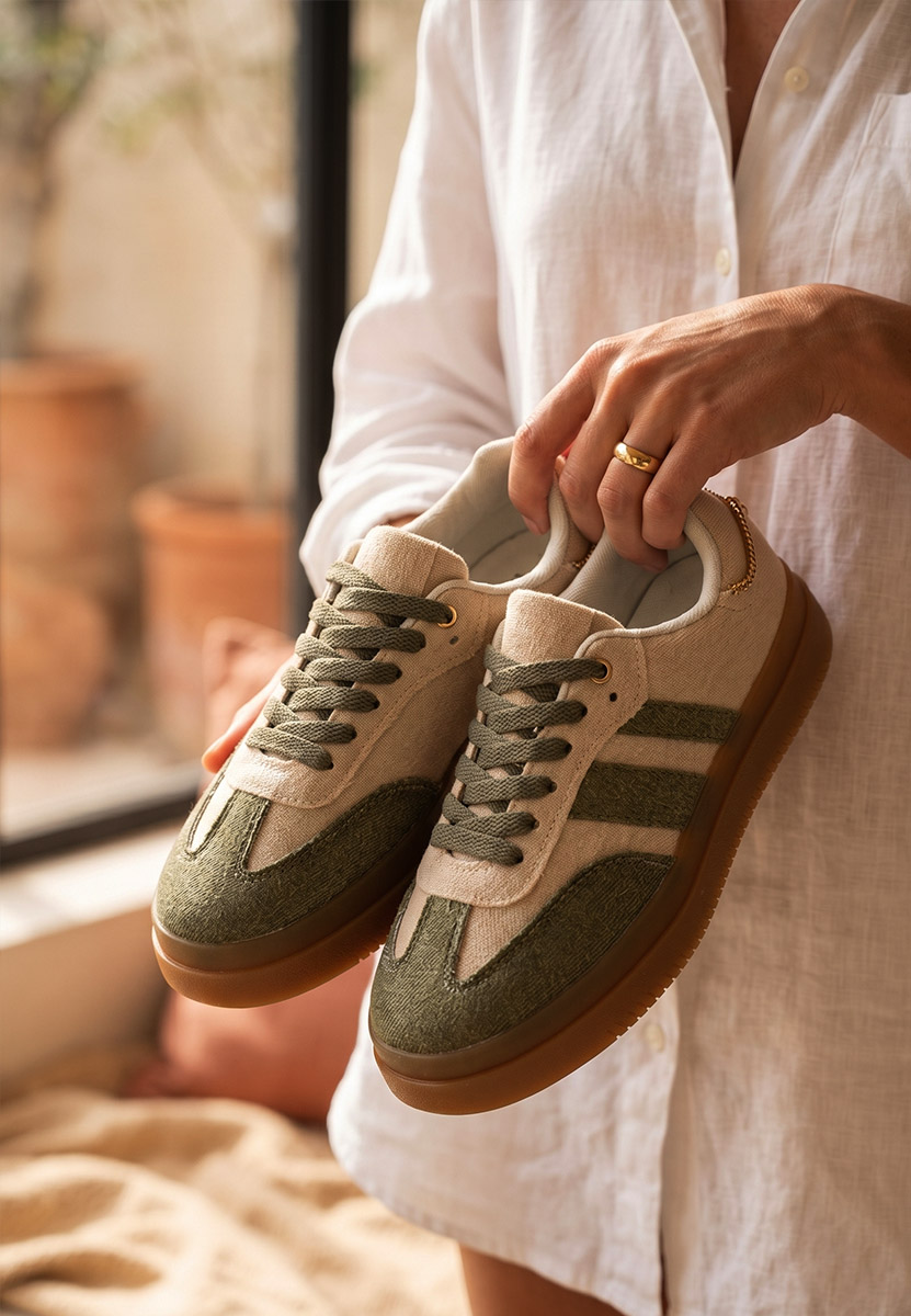 Baskets pour femme vert Deenia