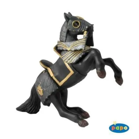 Papo 39276 Schwarzes Pferd mit Rüstung