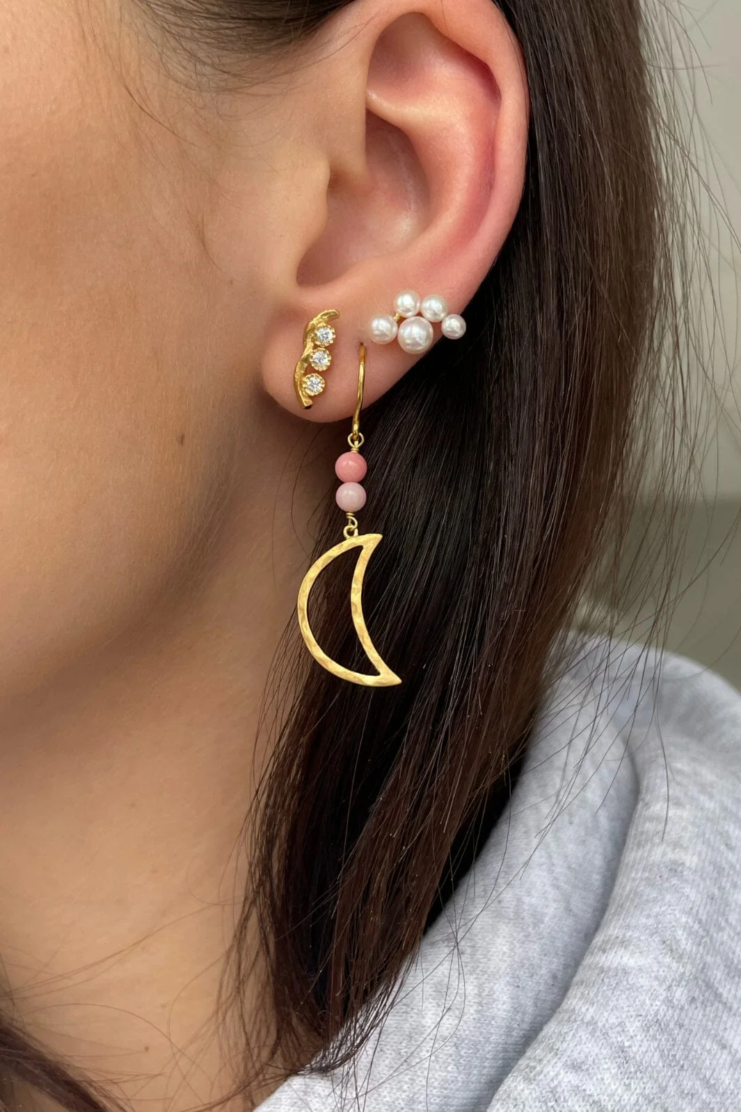 Stine A Bella Moon Earring With Coral