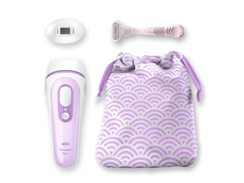 Braun Silk-expert Pro 3 PL3132 - Hårfjerningssystem - hvid/lilla - med Venus Divine barbermaskine