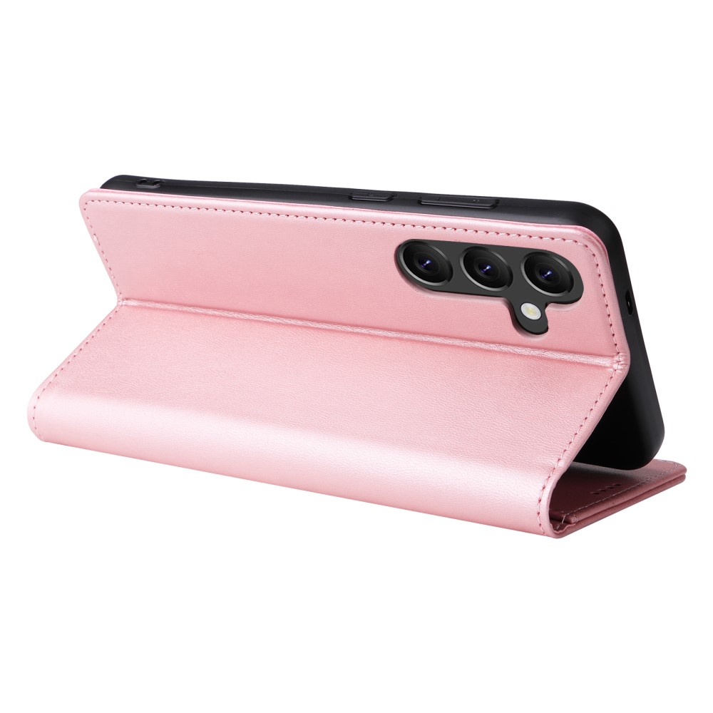 Samsung Galaxy A56 Leder Tasche Flip Wallet Etui mit Kartenfächern (RFID Schutz) - Rosa