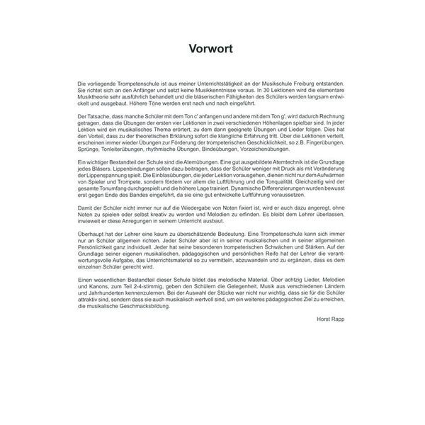 Horst Rapp Verlag Trompetenschule 1 für Anfänger