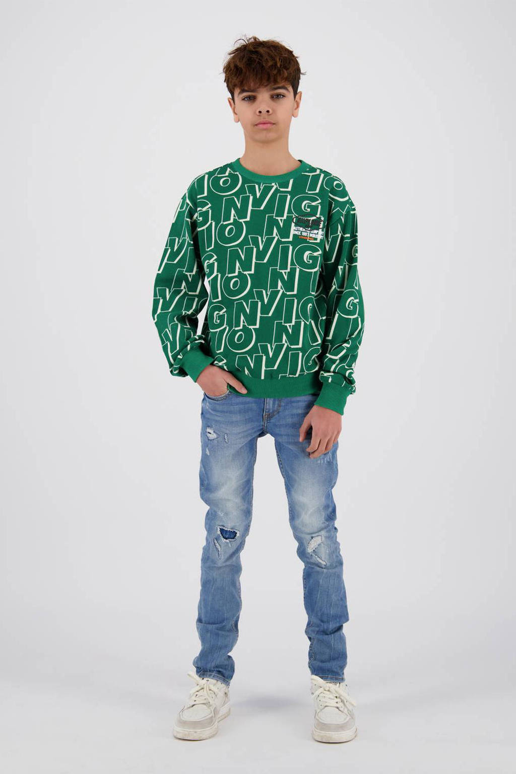 Vingino sweater Naros met logo groen