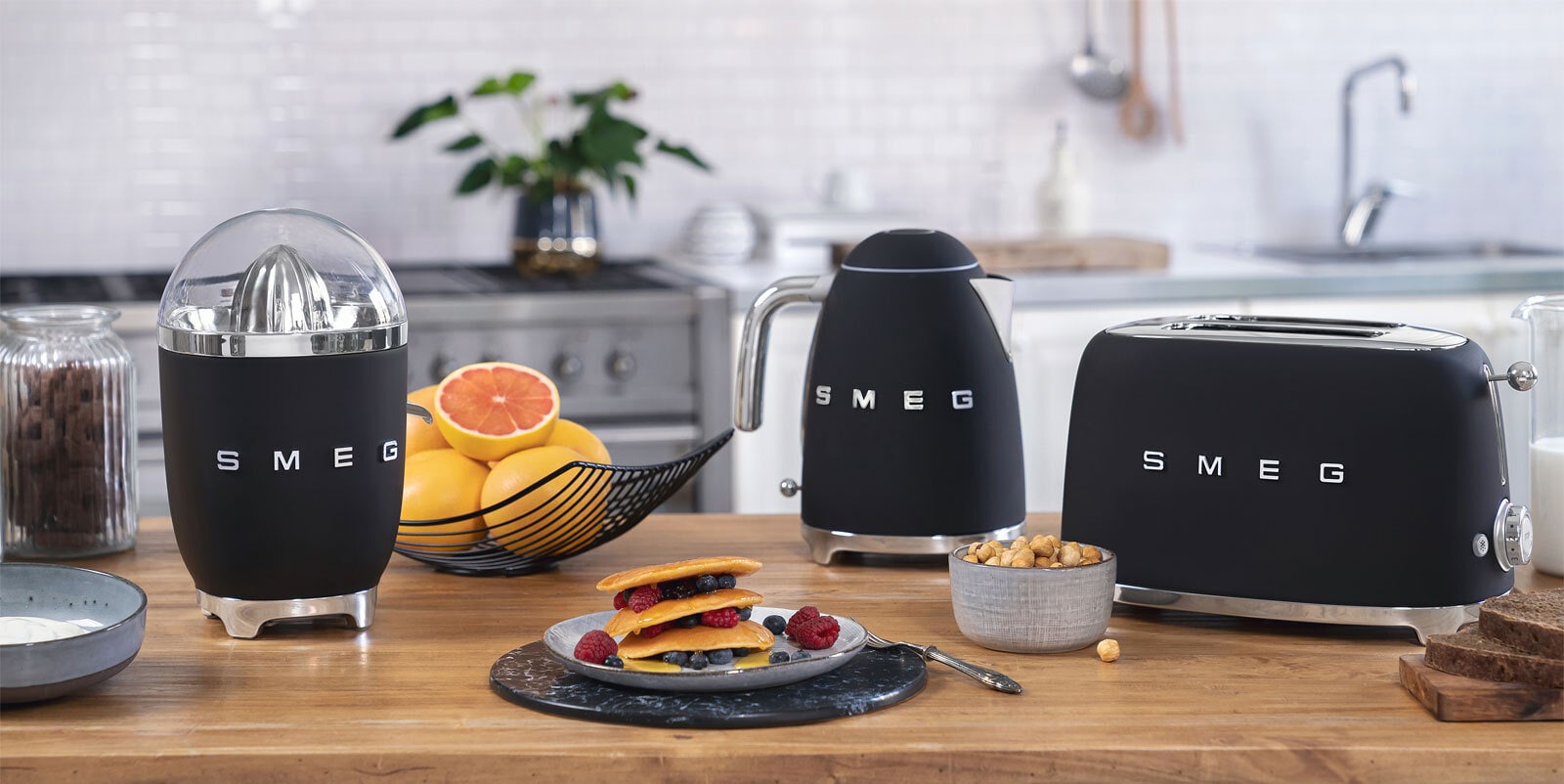 SMEG Toaster 2-Schlitz KOMPAKT schwarz matt