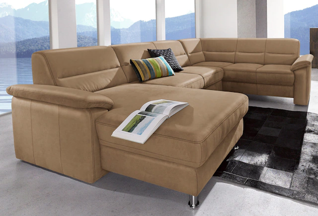 sit&more Wohnlandschaft »Ascara U-Form« inklusive Boxspring/Federkern-Polsterung, wahlweise mit Bettfunktion