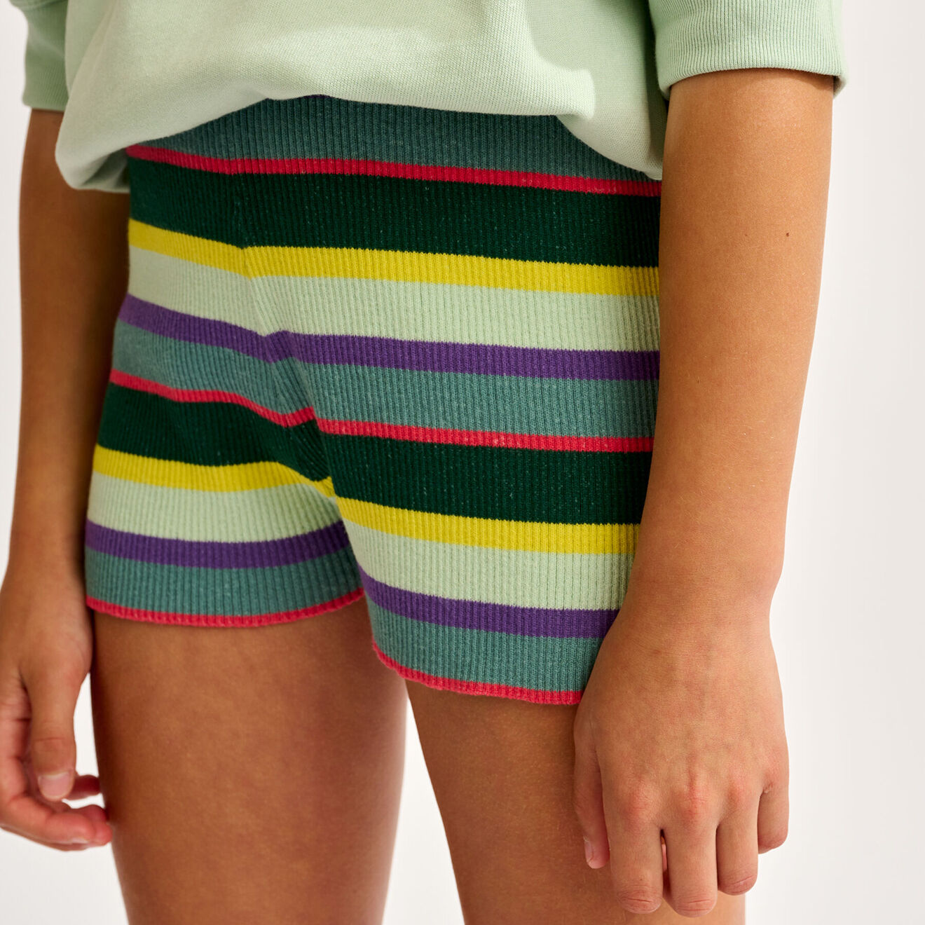 Bellerose Short tricoté Gemin rayé multicolore