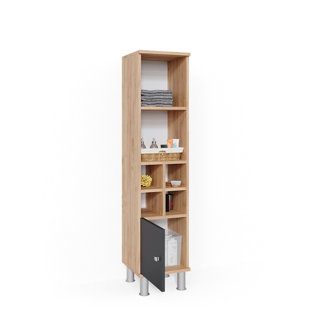Vicco Badschrank Fynn Midischrank 7 Fächer Hochschrank Badezimmerschrank Bad
