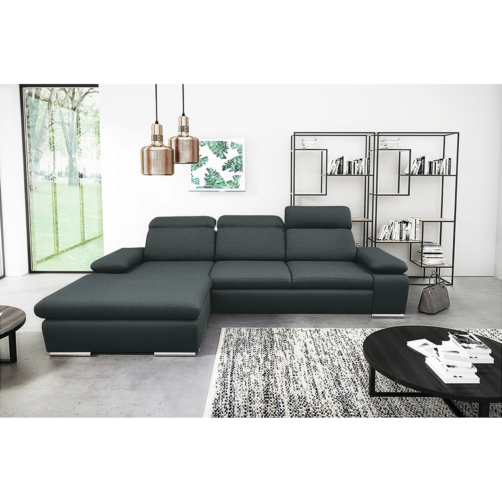 Ecksofa Orlando Stoff, Recamière links