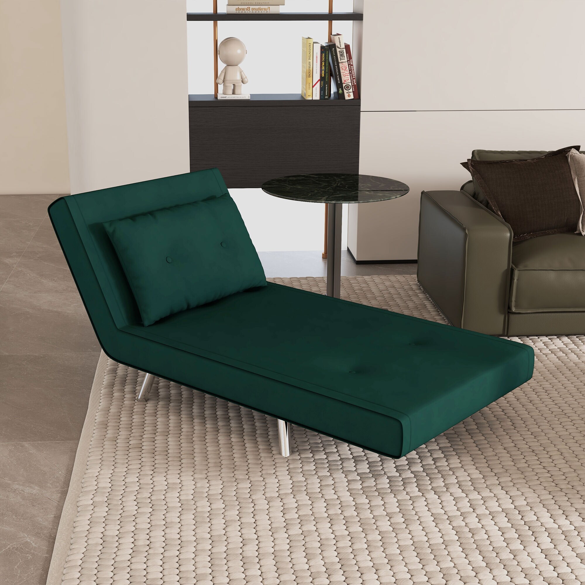 HOMCOM Schlafsessel mit 3 Verwendungmöglichkeiten grün 77L x 88B x 83H cm
