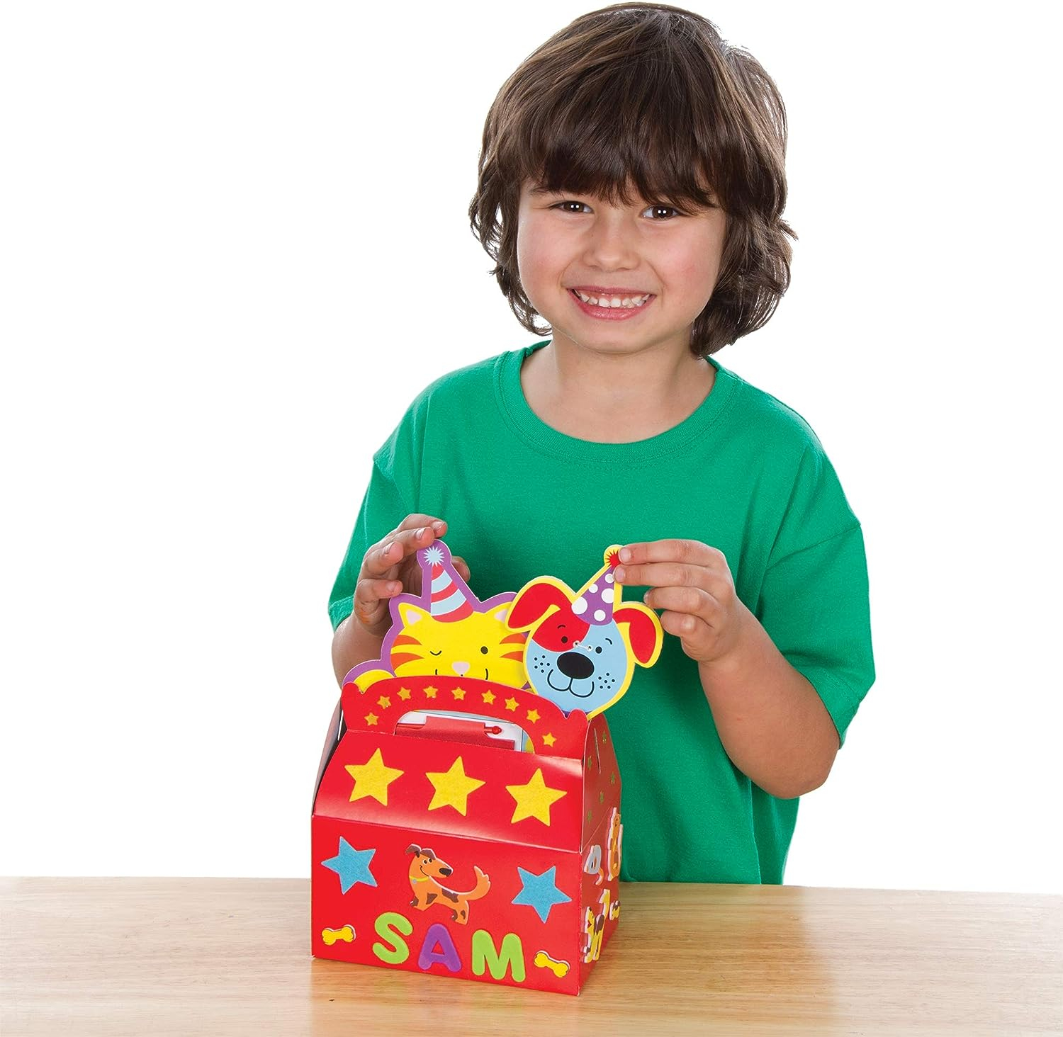 (6er Set) Bunte Papier Tüten Kinder Geschenktasche Gift Box Geburtstags Mitbringsel - Assortiert