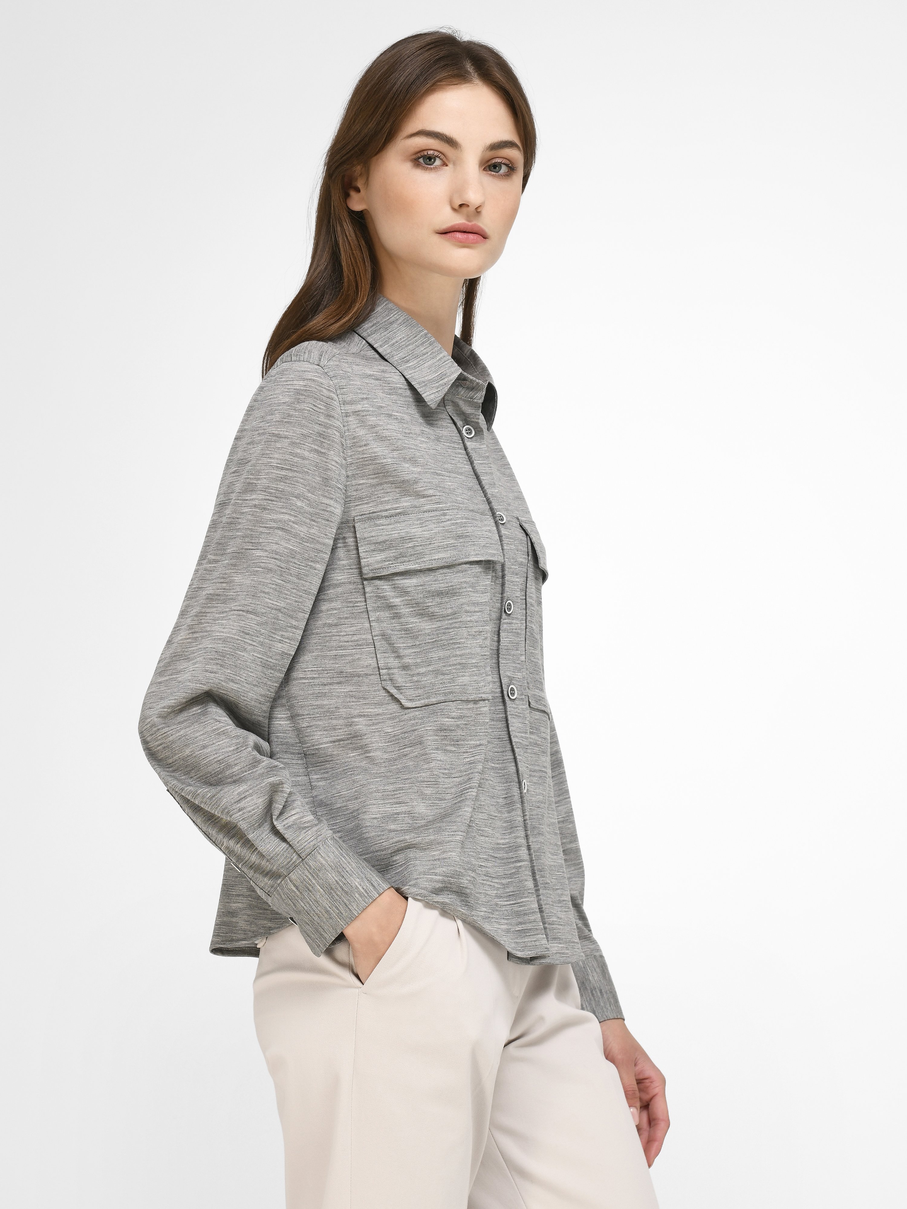 Wolljersey-Bluse