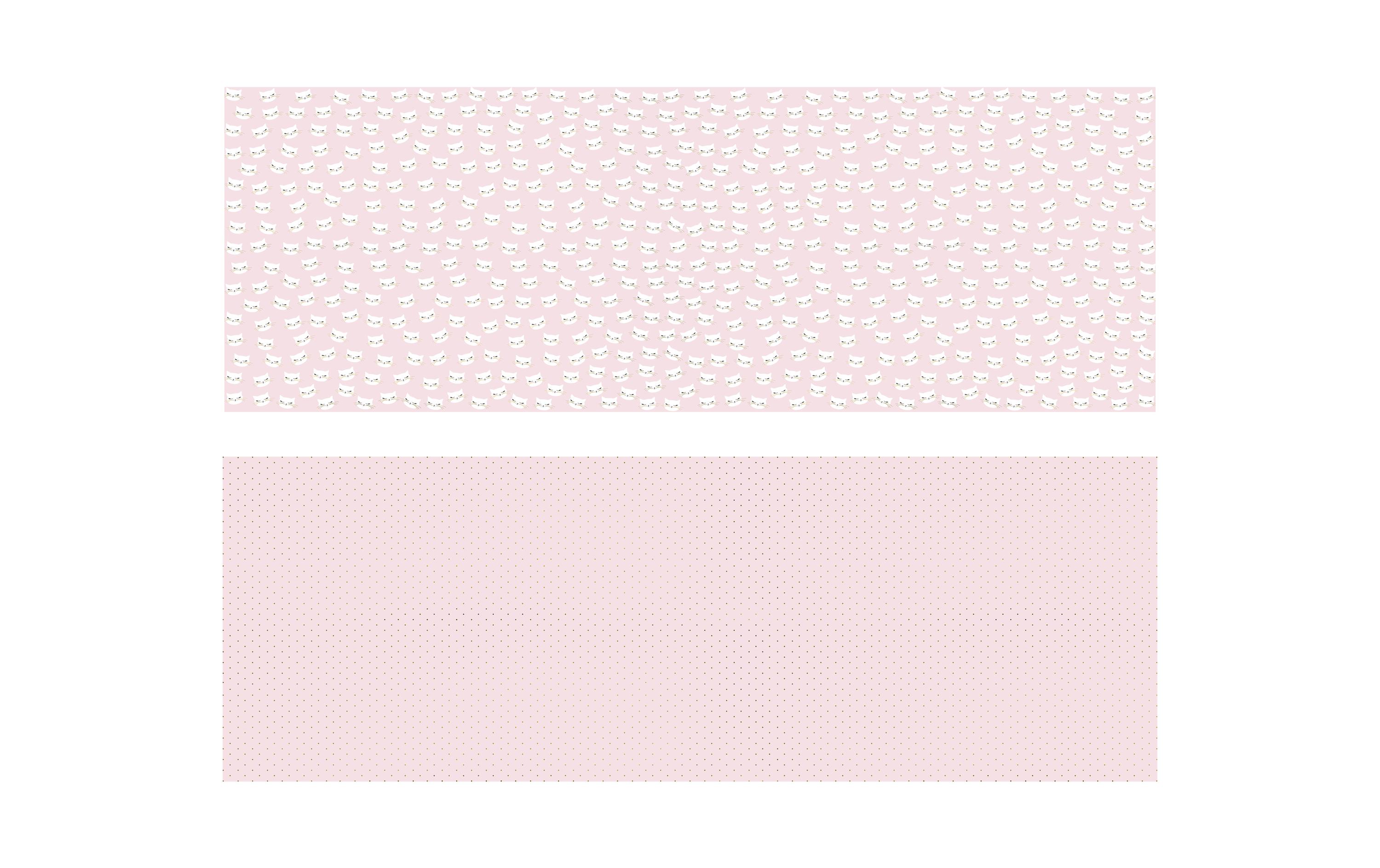 Geschenkpapier Katze 2 Stück, Rosa/Weiss, 70 x 200 cmGeeignet als Geschenkverpackung oder Einfasspapier für Bücher