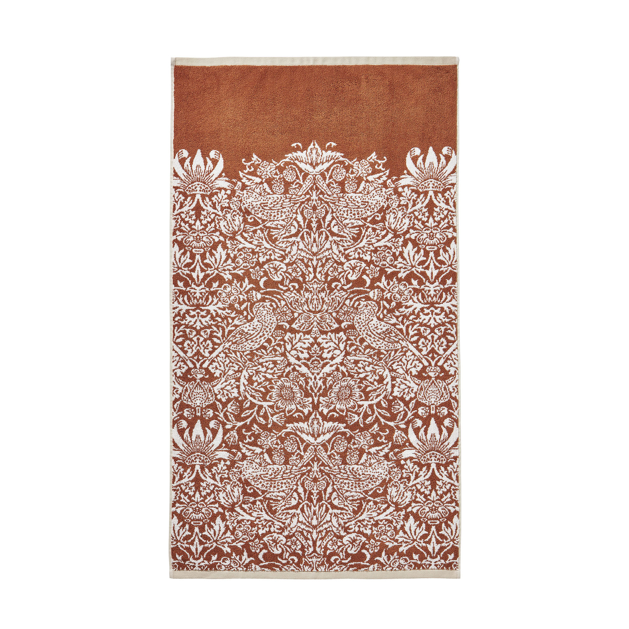 Badhanddoek Strawberry Thief Linen-rust 70x125 cm