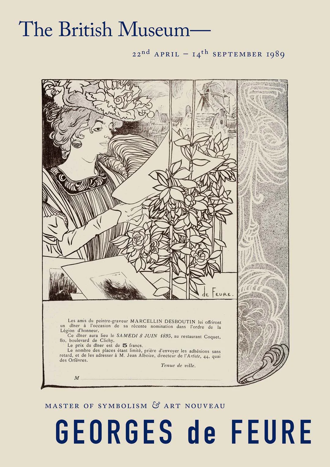 Georges de Feure Dinner-Einladung Ausstellung