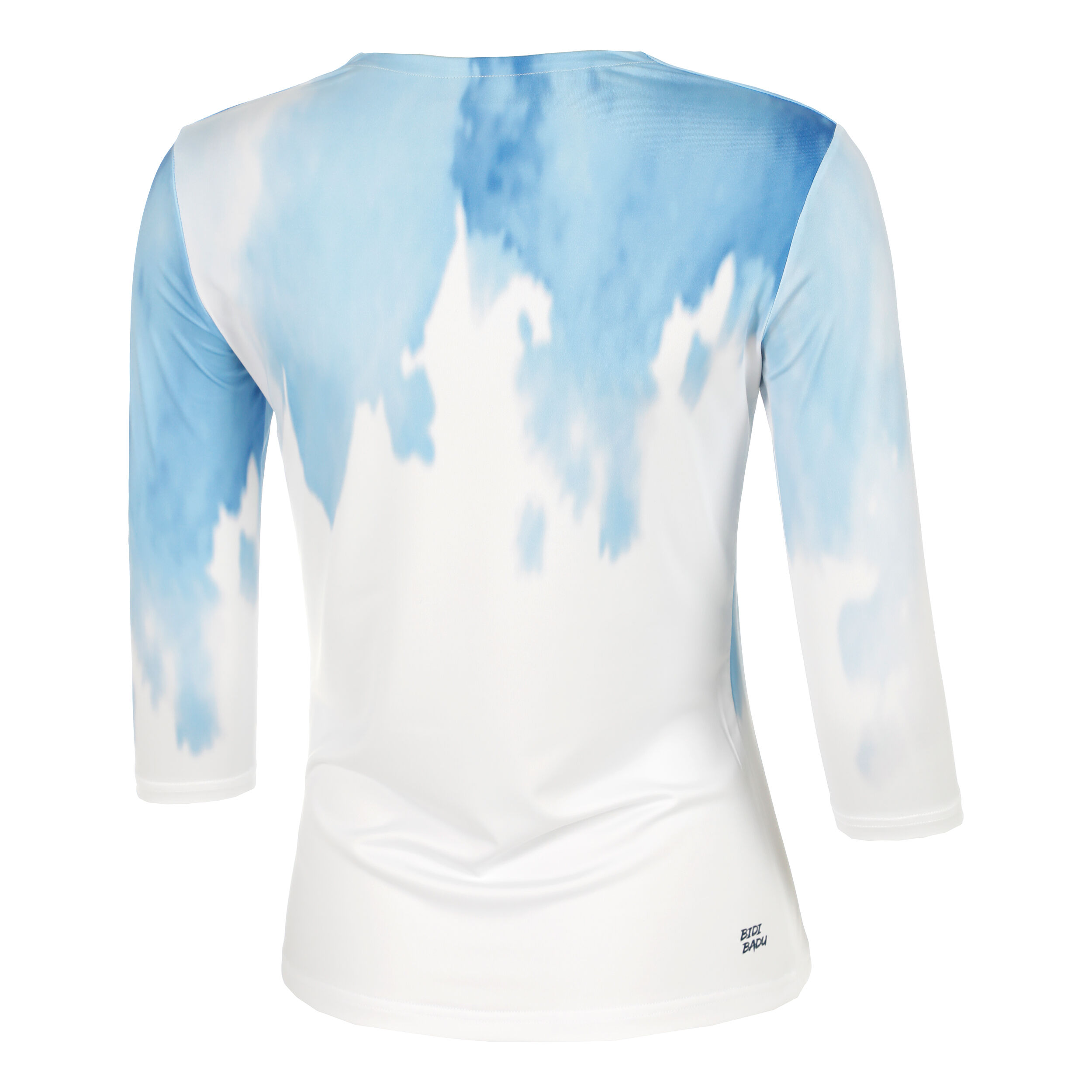BIDI BADU Watercolour V-Neck Haut Manches Longues Femmes - Blanc , Bleu