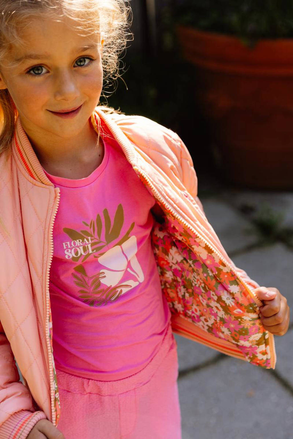 Quapi T-shirt BIBIAN met printopdruk roze
