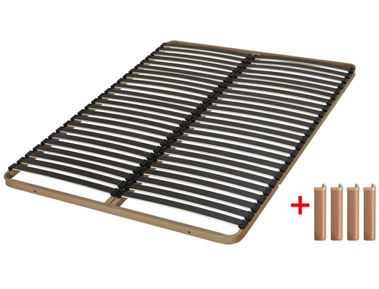 EBAC - Sommier 160 x 200 Cadre à lattes 224 en 160x200cm + 1 jeu de pieds
