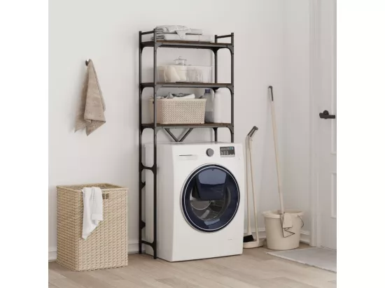Étagère de lave-linge chêne marron 67x25x163 cm bois ingénierie