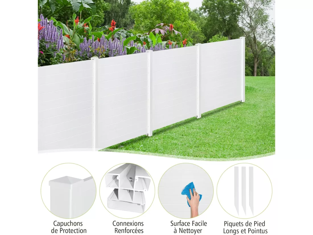 Brise-Vue pour Balcon Couverture Écran Jardin, Clôture Décorative Extensible et Autoportante, 2 Panneaux pour Jardin et Terrasse