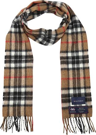 Suitable Sjaal Ruit Merino Wol Beige SCARV-STBL-AW24-10 kopen