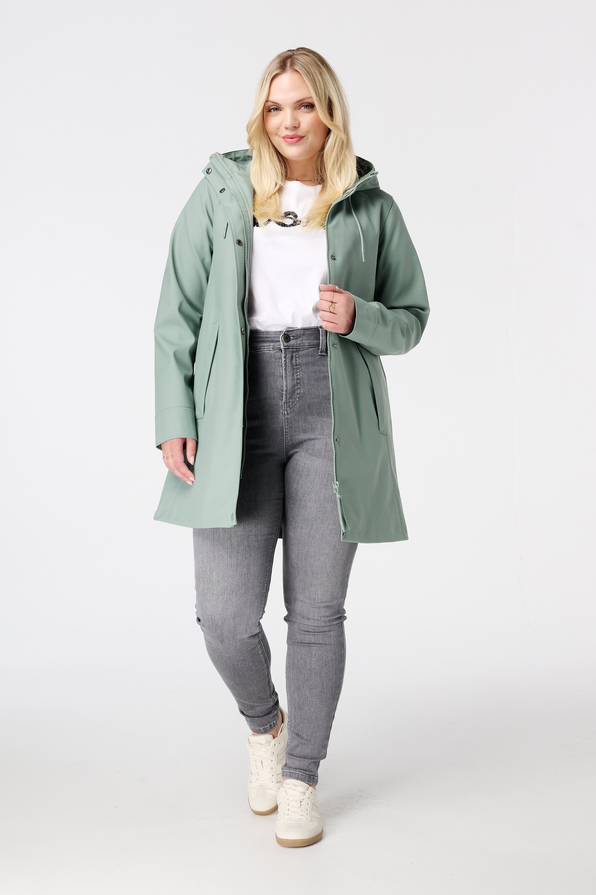Regenjas met capuchon Licht mint