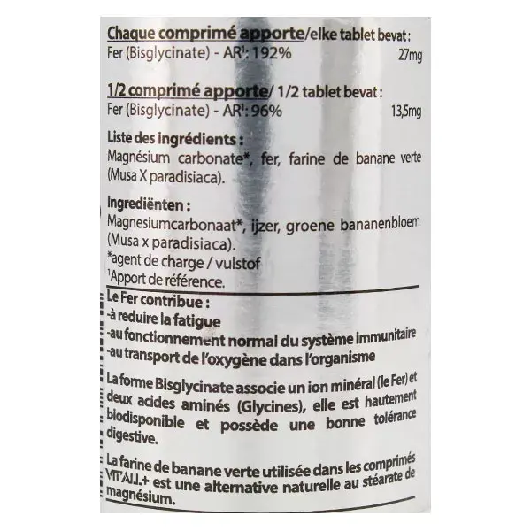 Vit'all+ Bisglicinato de Ferro de Alta Absorção 27mg - 100 comprimidos sulcados