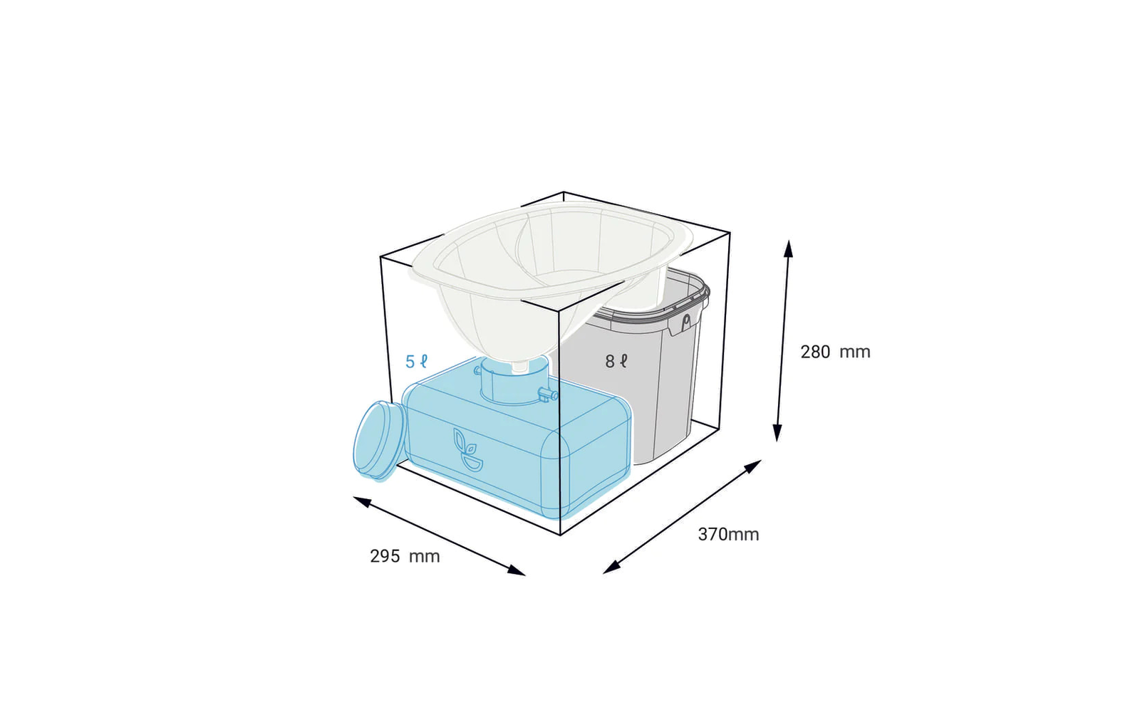 Trelino DIY Set M für kompakte Komposttoiletten oval weiß