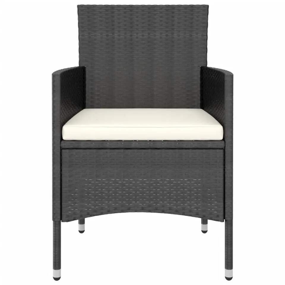 vidaXL - Tuinset - Zwart - Poly rattan - 3 stuks