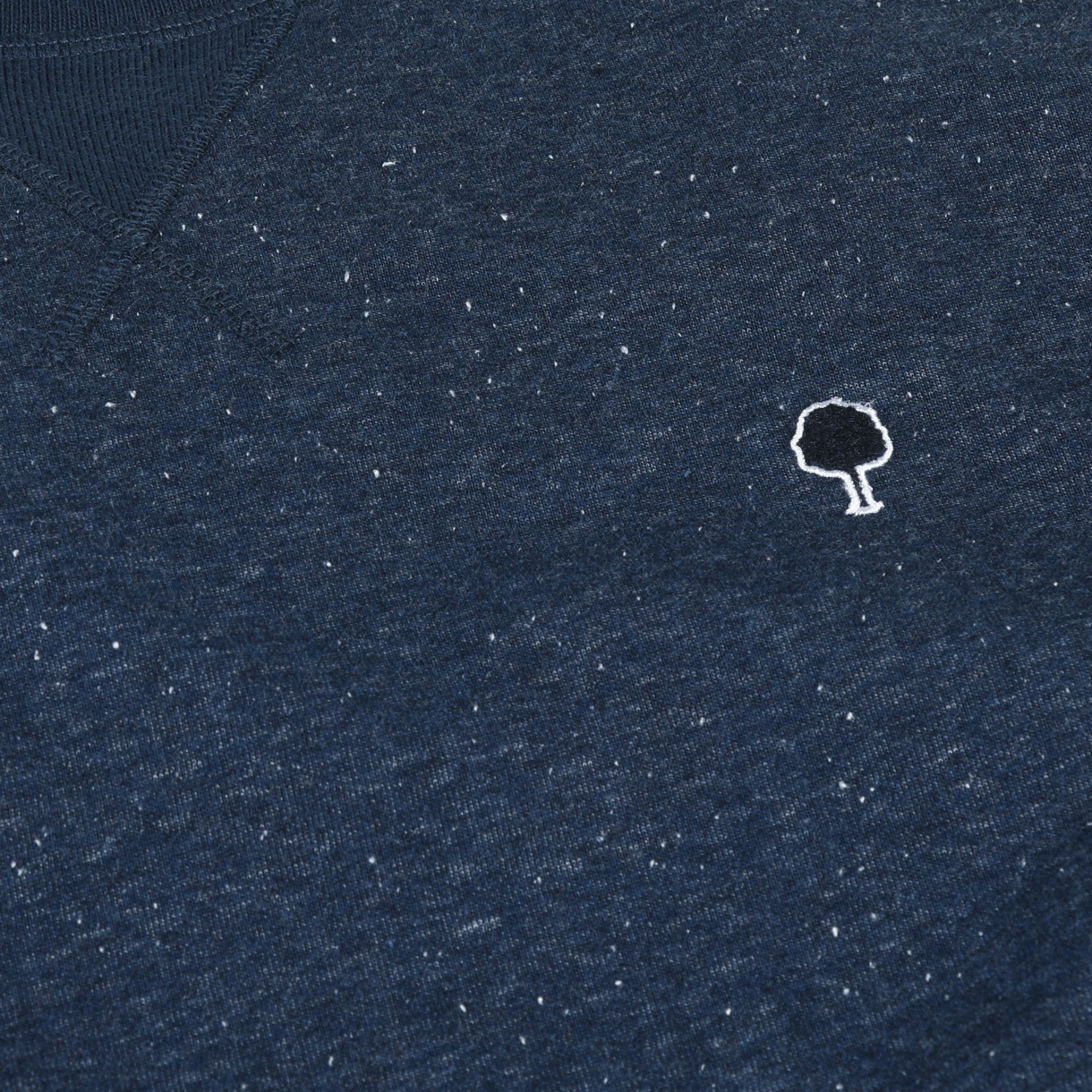 Sweat col rond bleu marine coton et coton recyclé - modèle Donon