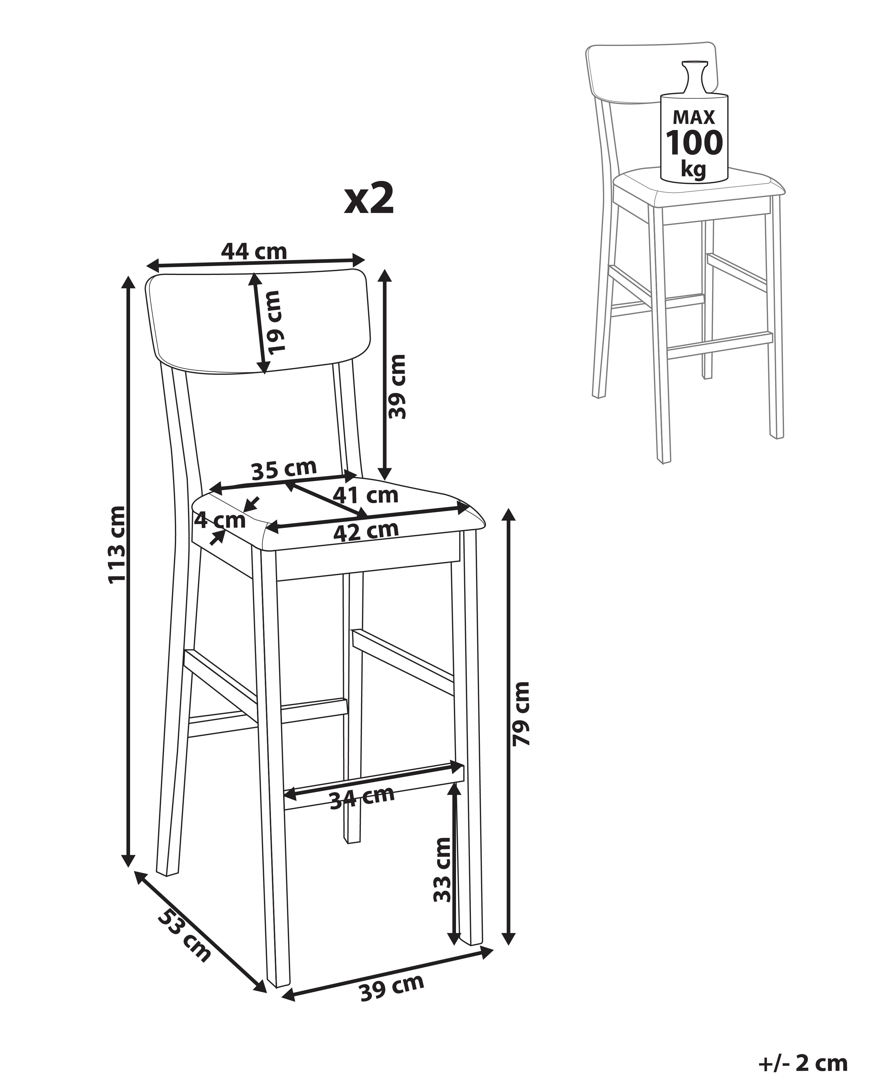 Set van 2 barstoelen AMBLER Hout Lichtbruin/beige