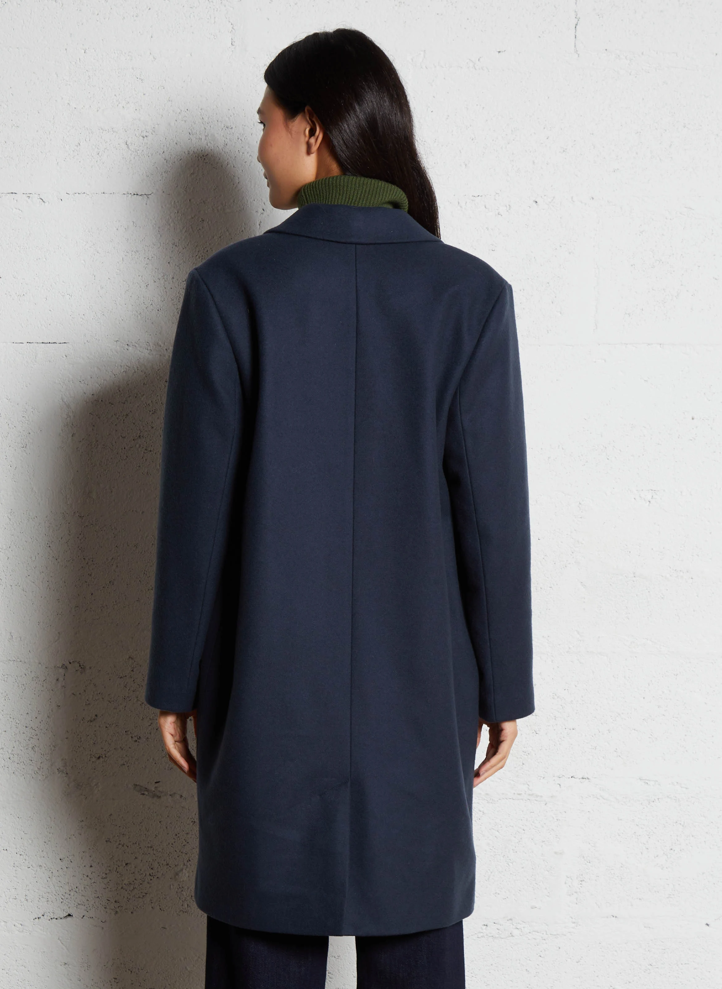 MOLLY - Manteau col tailleur en laine mélangée | Gris