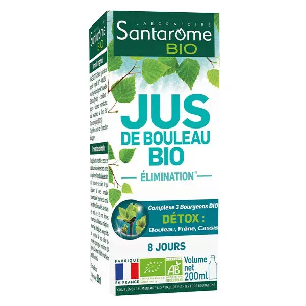 Suco de Bétula Orgânico Santarome - Drena e Desintoxica - 200ml