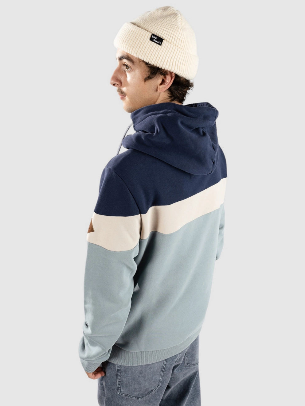 Kazane Hakan Hoodie bl iris feather gr lead