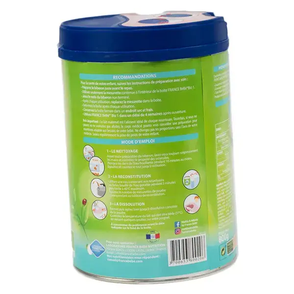France Bébé Nutrition Leite Infantil Orgânico Etapa 1 800g