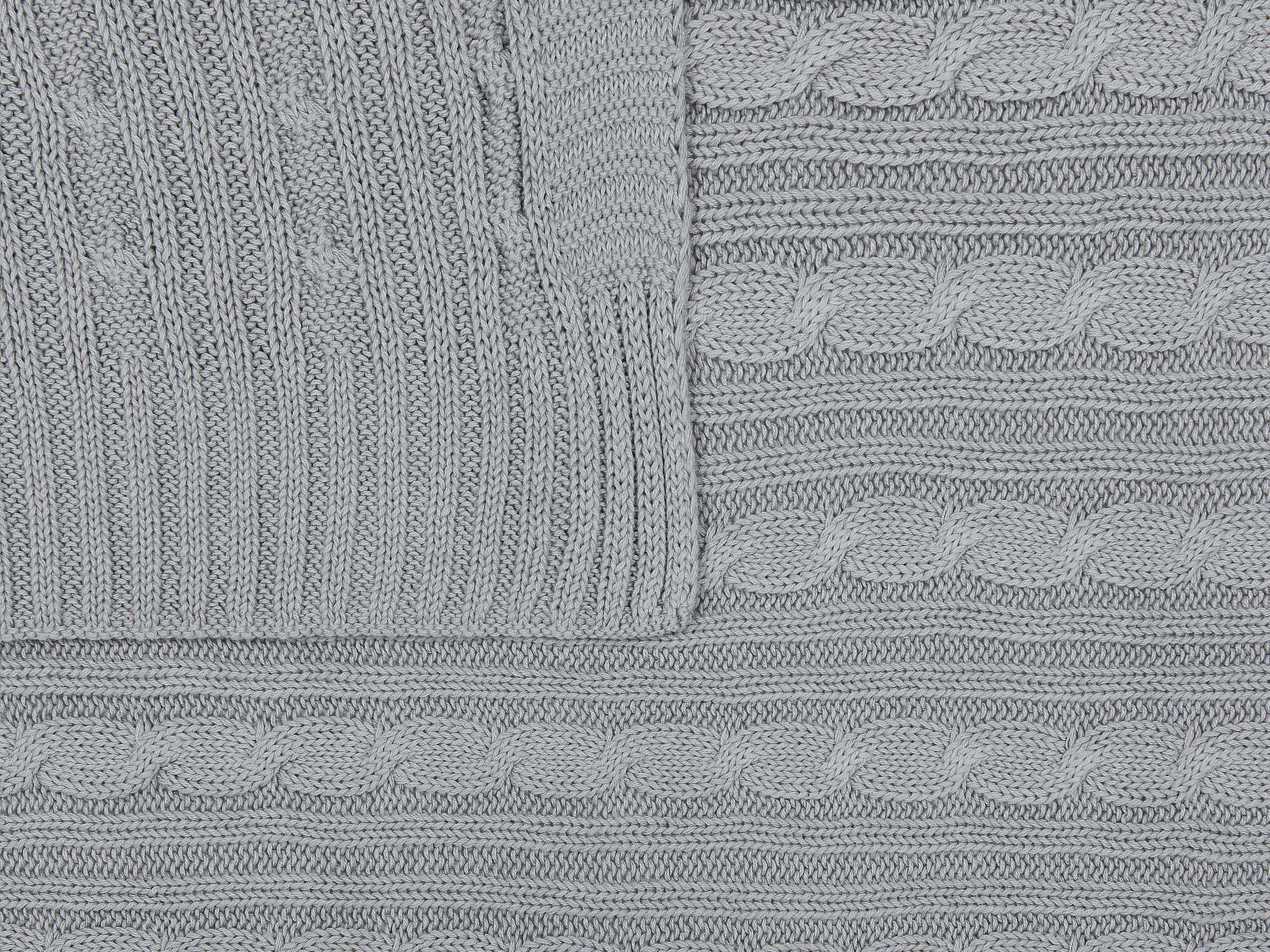 Plaid ANAMUR Katoen 110 x 180 cm Lichtgrijs