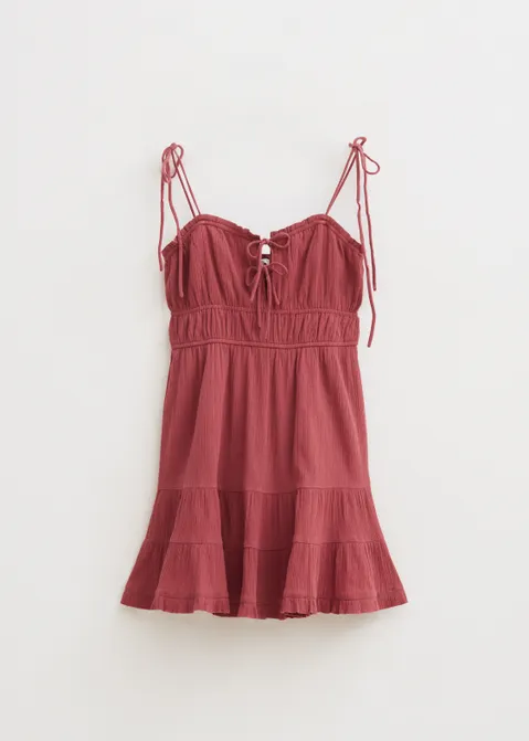 Jurk met gekreukt detail paars (MAUVE.L)