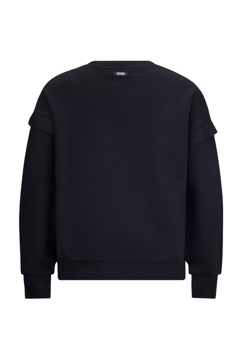 Retour Jeans sweater Abadou met tekst zwart